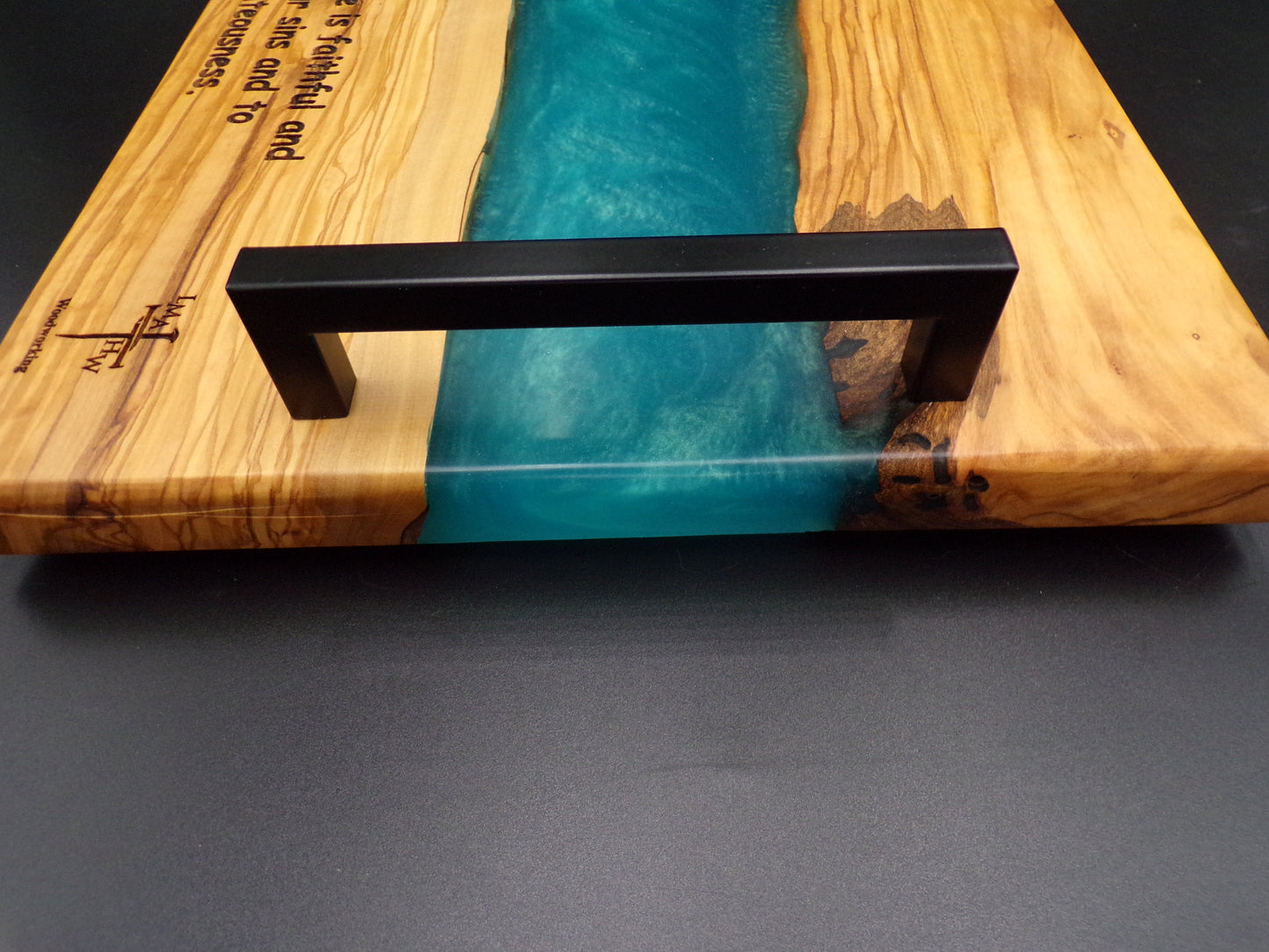 Experience Divine Dining with Our Personalized Olive Wood River Charcuterie Board