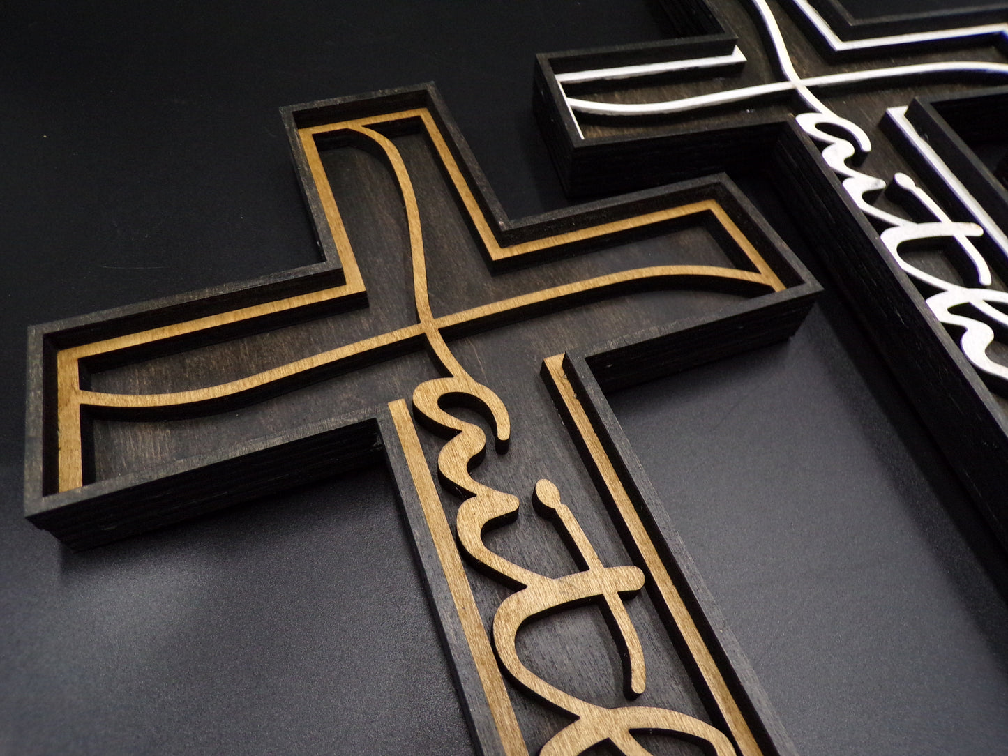 3-D Layered Wood Faith Cross Wall Decor