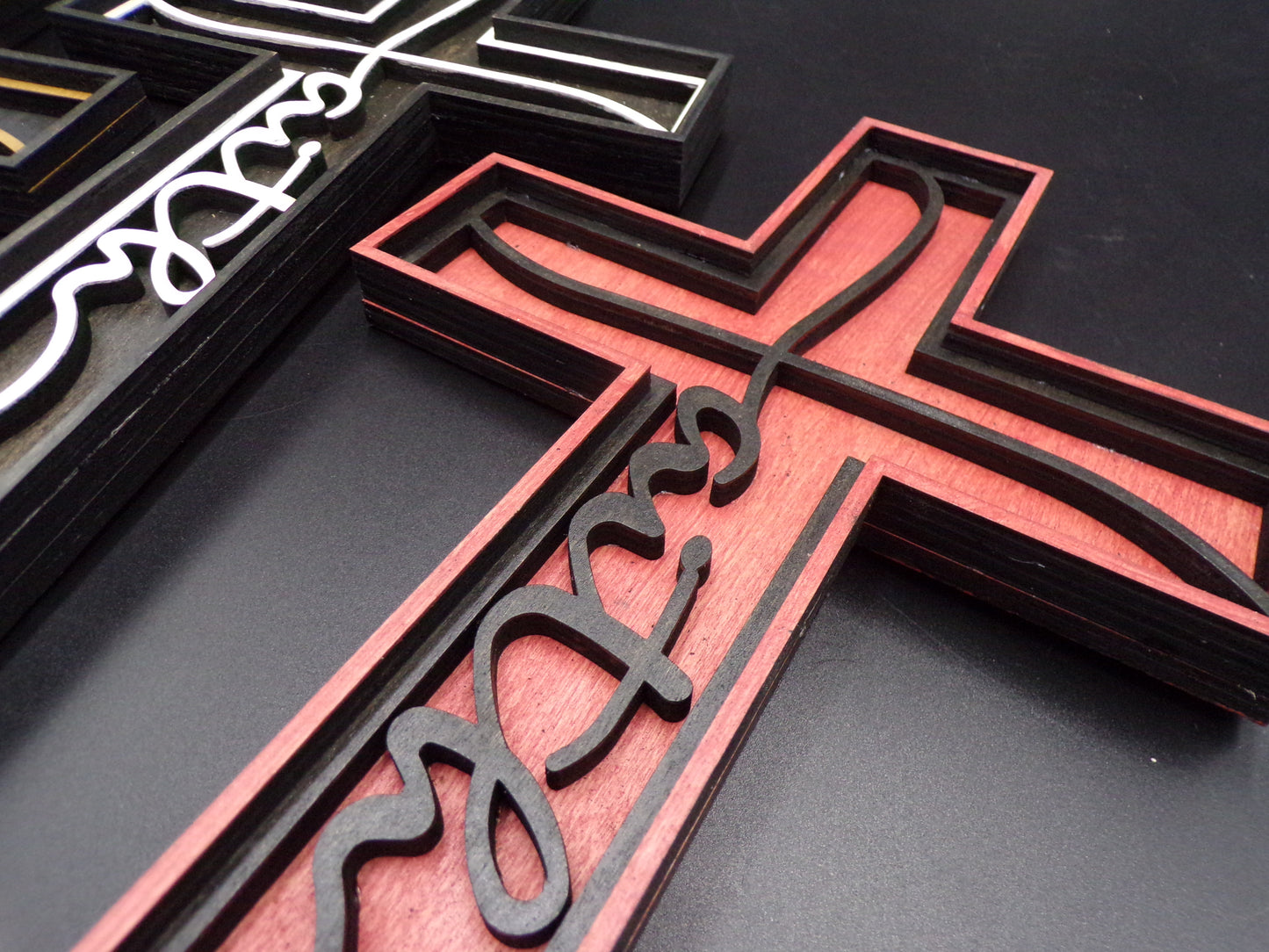 3-D Layered Wood Faith Cross Wall Decor