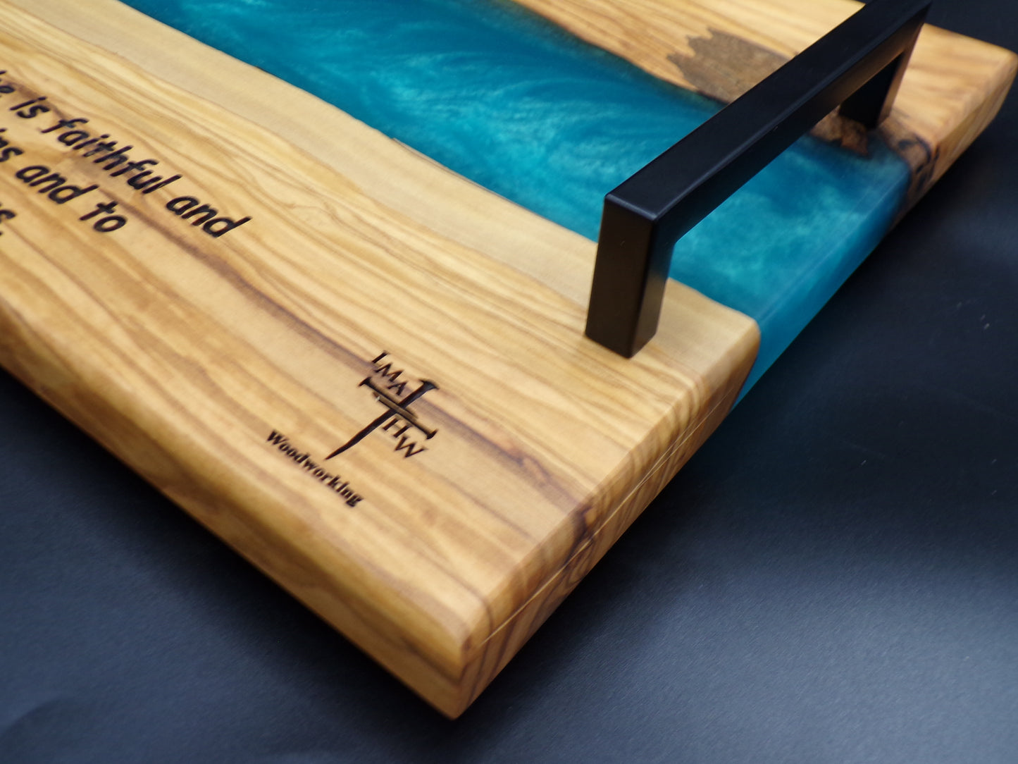 Experience Divine Dining with Our Personalized Olive Wood River Charcuterie Board