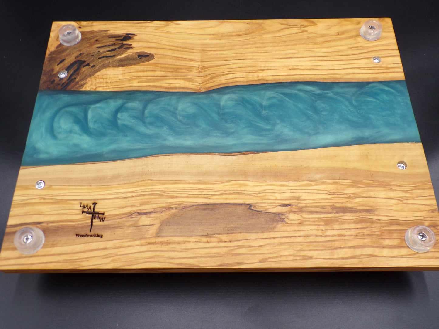 Experience Divine Dining with Our Personalized Olive Wood River Charcuterie Board