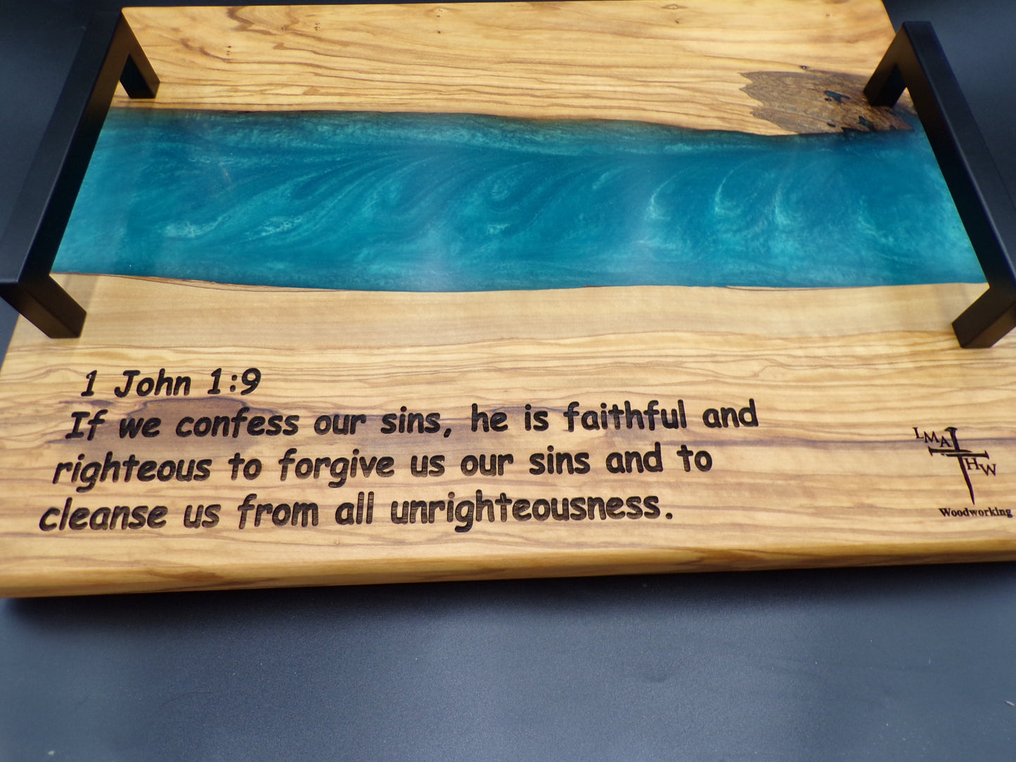 Experience Divine Dining with Our Personalized Olive Wood River Charcuterie Board