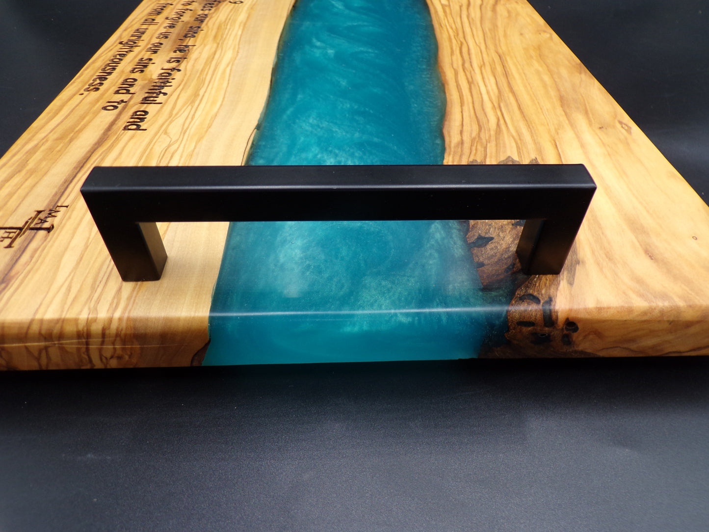 Experience Divine Dining with Our Personalized Olive Wood River Charcuterie Board