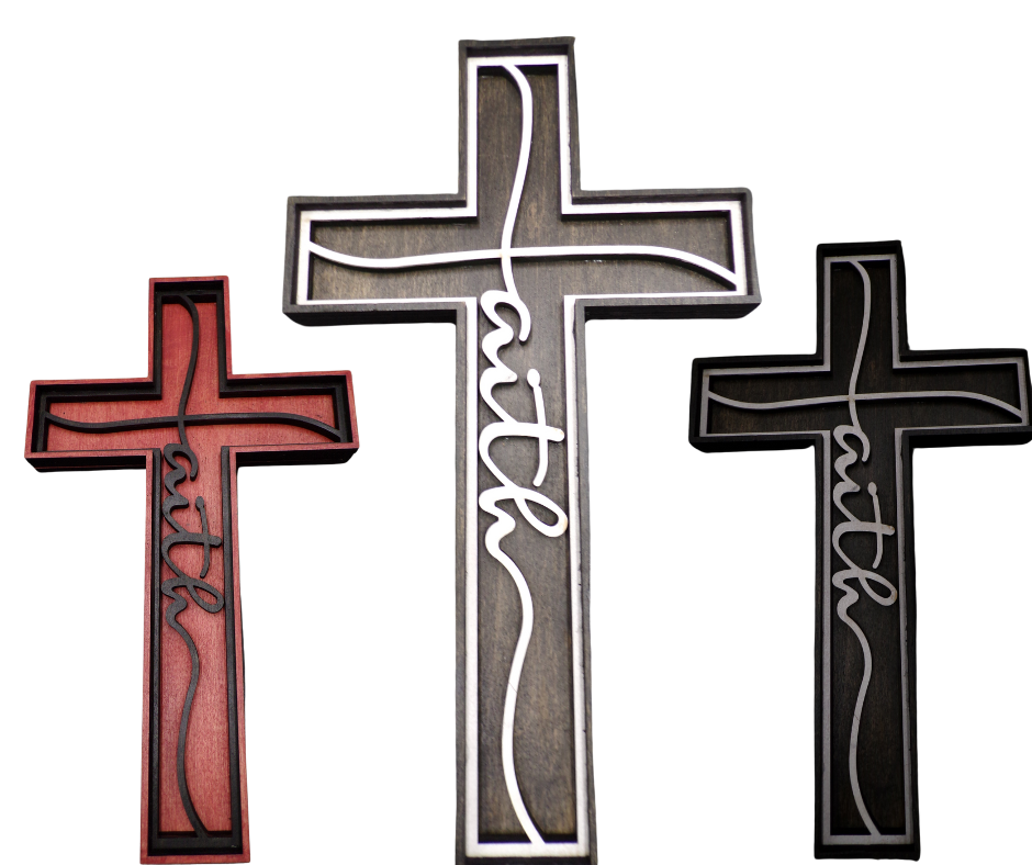 3D Layered Wood Faith Cross Wall Decor lmawoodworking