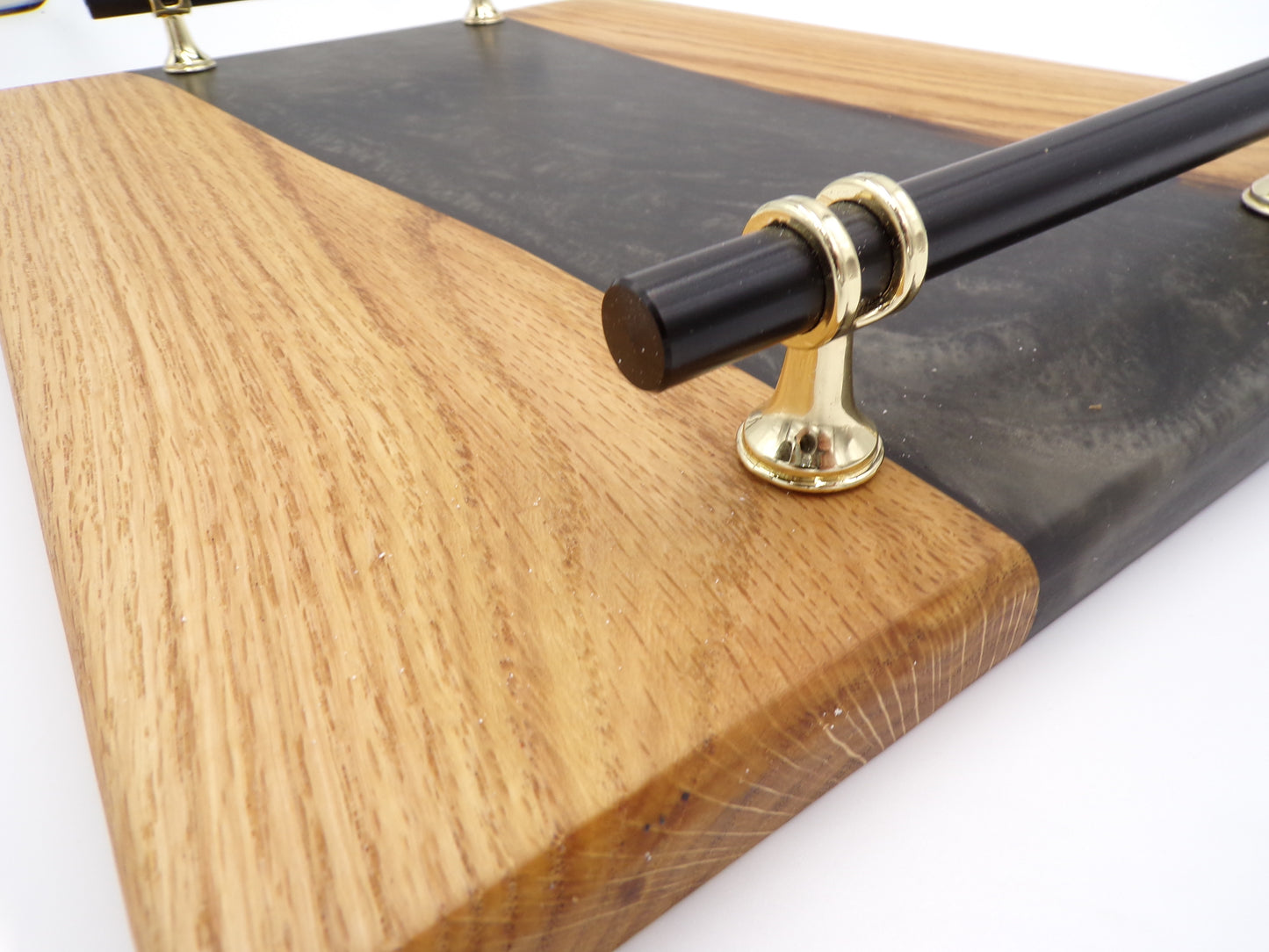 H.W. Live Edge Wood & Epoxy Resin Charcuterie Board Epoxy Serving Board | Epoxy River Serving Tray