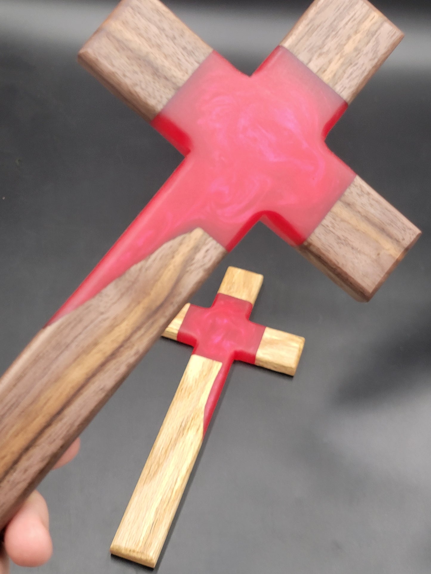 Give the Gift of God's Love Redemption Flow Cross - Blood Red Epoxy