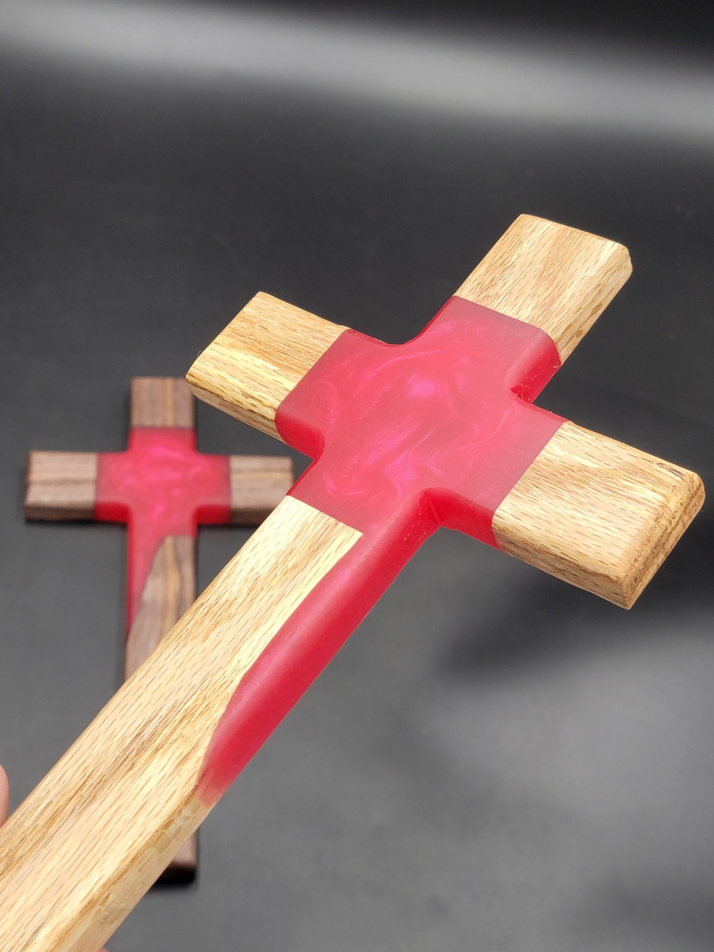 Give the Gift of God's Love Redemption Flow Cross - Blood Red Epoxy