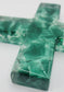 Custom Clear Epoxy Cross with Broken Colored Glass - A Symbol of Healing - Customizable Spiritual Art