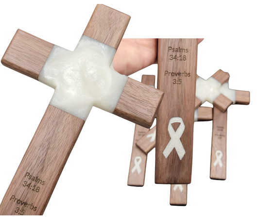 Embrace Hope Cross: Lung Cancer Awareness Gift of God's Love