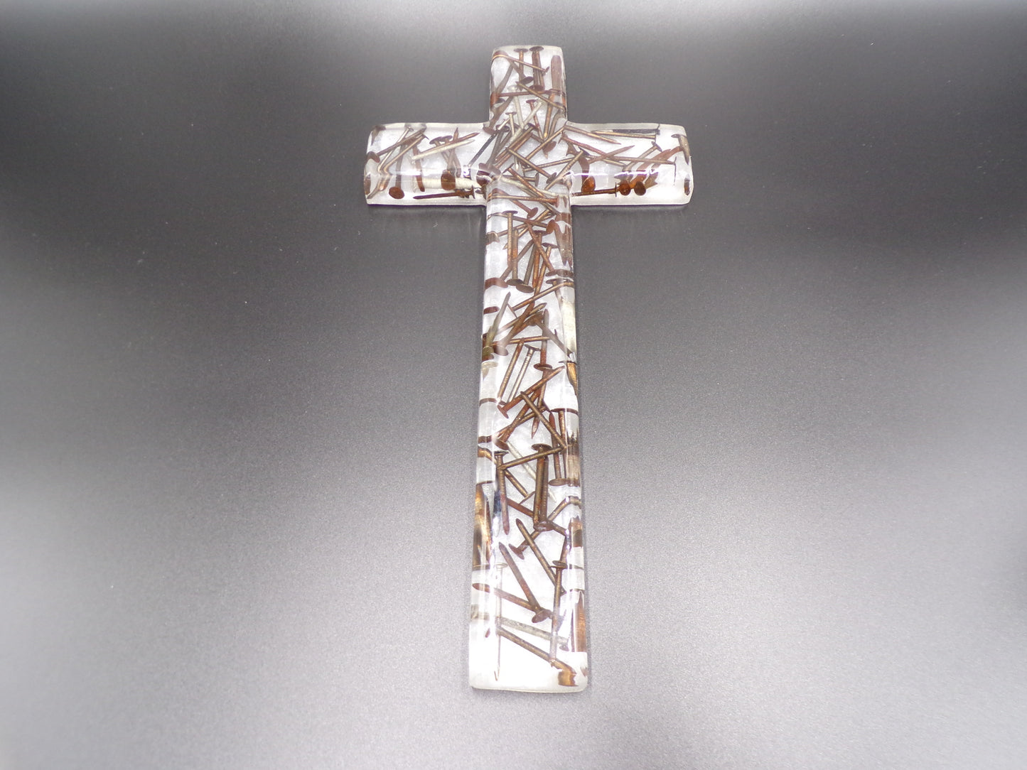 Nail of Devotion Cross: Solid Epoxy Resin with Embedded Nails Give the Gift of God's Love
